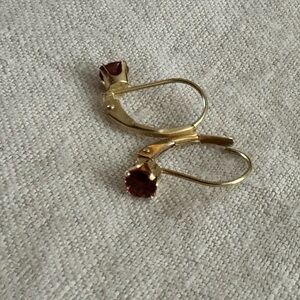 14k gold vintage Garnet dangles